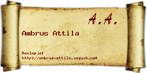 Ambrus Attila névjegykártya