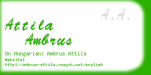 attila ambrus business card